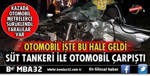 YALVAÇ'TA TANKERLE OTOMOBİL ÇARPIŞTI