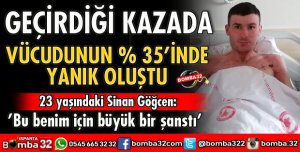 YANIK YARALANMASI GEÇİREN GENÇ SAĞLIĞINA KAVUŞTU