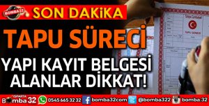 YAPI KAYIT BELGESİ ALANLAR DİKKAT!