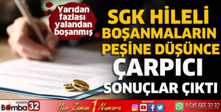 Yarıdan fazlası yalandan boşanmış
