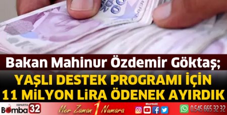 Yaşlı destek programı için 11 milyon lira ödenek ayırdık