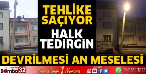Yan yatan direk tehlike saçıyor