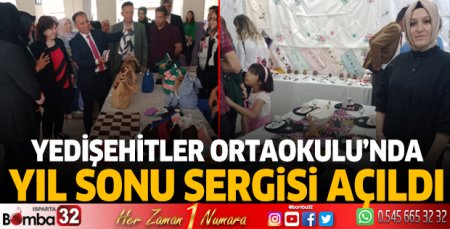 Yedişehitler Ortaokulu’nda yıl sonu sergisi açıldı