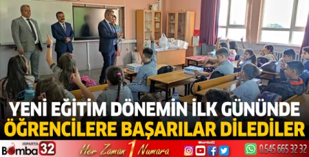 Yeni eğitim dönemin ilk gününde öğrencilere başarılar dilediler