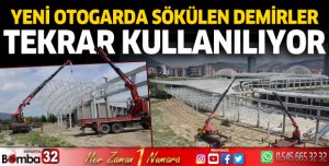 Yeni otogarda sökülen demirler tekrar kullanılıyor