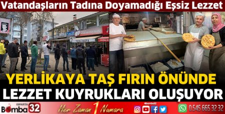 Yerlikaya Taş Fırın önünde vatandaşlar lezzet kuyruğu oluşturuyor