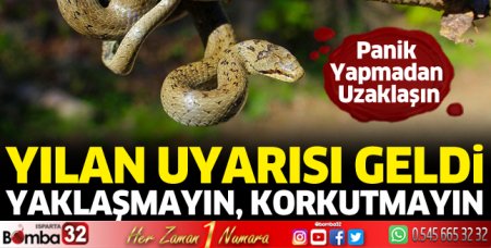 Yılan uyarısı geldi