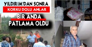 Yıldırım yangına neden oldu