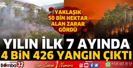 Yılın ilk 7 ayında 4 bin 426 yangın çıktı
