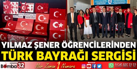 Yılmaz Şener öğrencilerinden Türk Bayrağı sergisi