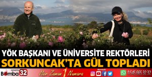 YÖK Başkanı ve Üniversite Rektörleri gül topladı