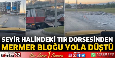 Yola mermer blok düştü