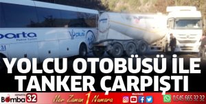 Yolcu otobüs ile tanker çarpıştı