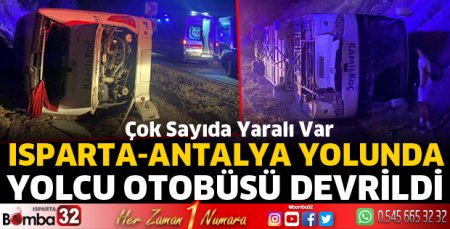 Yolcu otobüsü devrildi 