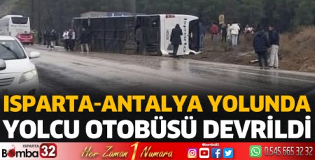 Yolcu otobüsü devrildi 