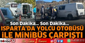 Yolcu otobüsü ile minibüs çarpıştı