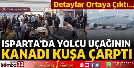 Yolcu uçağının inişte kanadına kuş çarptı