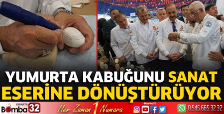 Yumurta kabuğunu sanat eserine dönüştürüyor