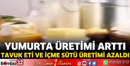 Yumurta üretimi arttı, tavuk eti ve içme sütü üretimi azaldı