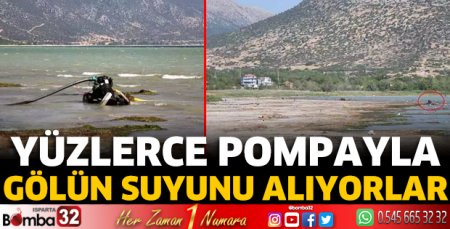 Yüzlerce pompayla gölün suyunu alıyorlar