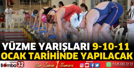 Yüzme yarışları 9-10-11 Ocak tarihinde yapılacak