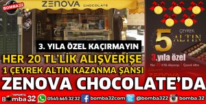 ZENOVA CHOCOLATE'DEN ÇEYREK ALTIN ÇEKİLİŞ HAKKI