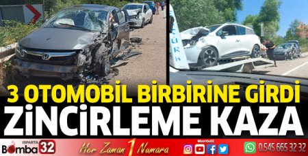 Zincirleme kaza: 3 araç birbirine girdi