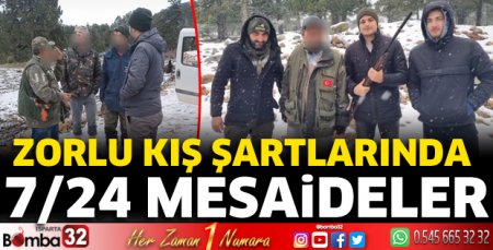 Zorlu kış şartlarında her daim görevdeler 