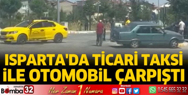 Ticari taksi ile otomobil çarpıştı 