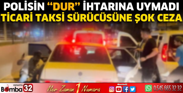 Ticari taksi sürücüsüne şok ceza