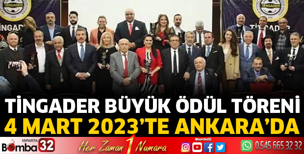 TİNGADER Büyük Ödül Töreni 4 Mart 2023'te Ankara'da