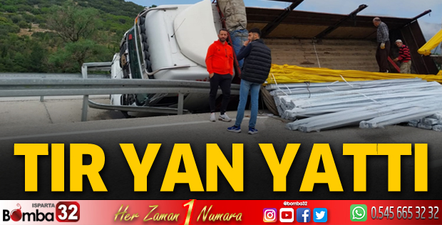 TIR yan yattı 