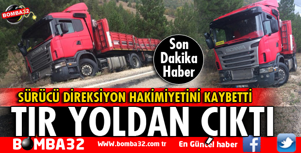 TIR YOLDAN ÇIKTI SÜRÜCÜ YARALANDI