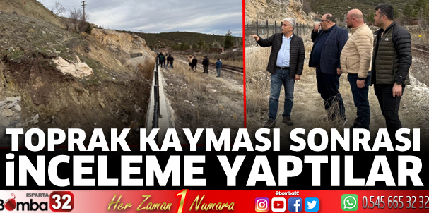 Toprak kayması sonrası zararı yerinde incelediler