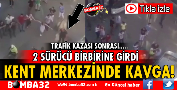 TRAFİK KAZASI SONRASI SÜRÜCÜLER ARASINDA TARTIŞMA ÇIKTI