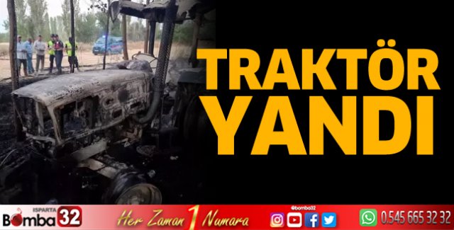 Traktör yandı