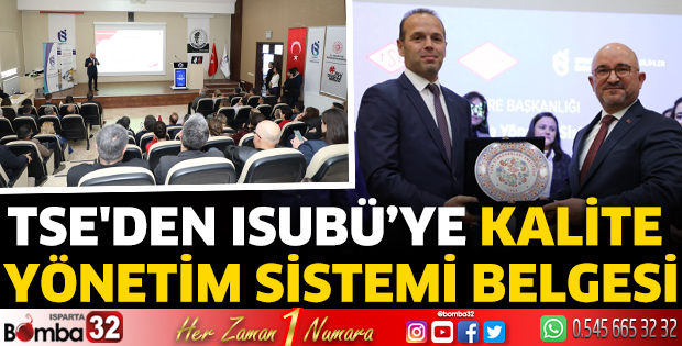 TSE'den ISUBÜ’ye Kalite Yönetim Sistemi Belgesi