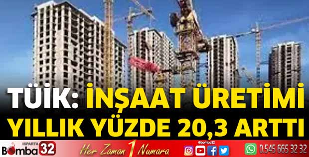TÜİK: İnşaat üretimi yıllık yüzde 20,3 arttı