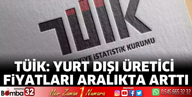 TÜİK: Yurt dışı üretici fiyatları Aralık'ta arttı
