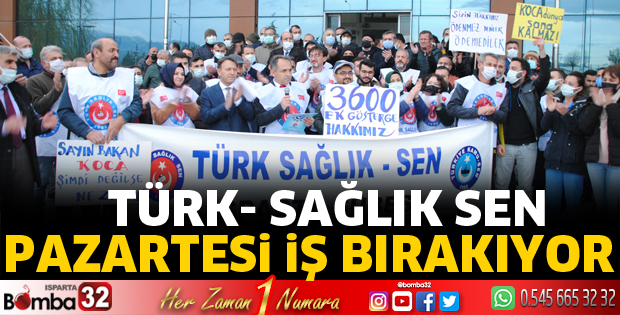 Türk Sağlık Sen, Pazartesi Günü İş Bırakıyor