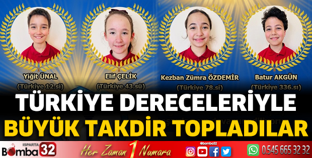 Türkiye dereceleriyle büyük takdir topladılar