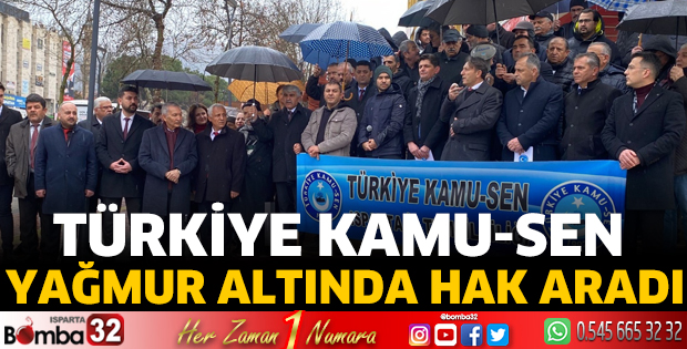 Türkiye Kamu-Sen yağmur altında hak aradı