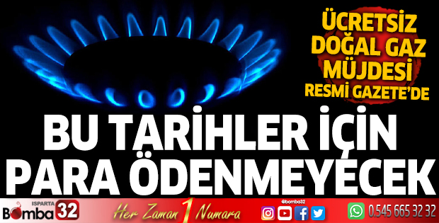 Ücretsiz doğal gaz müjdesi Resmi Gazete'de
