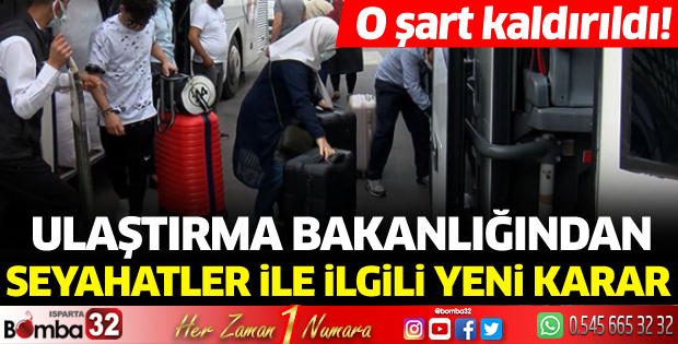 Ulaştırma Bakanlığı'ndan seyahatler ile ilgili yeni karar