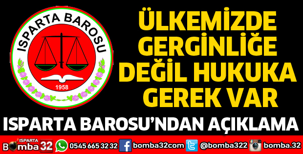ÜLKEMİZDE GERGİNLİĞE DEĞİL HUKUKA GEREK VAR