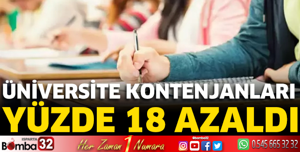 Üniversite kontenjanları yüzde 18 azaldı 