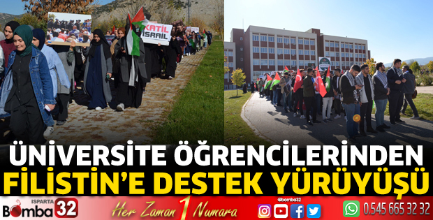 Üniversite öğrencilerinden Filistin’e destek yürüyüşü 