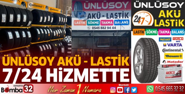 Ünlüsoy Akü ve Lastik 7/24 hizmette