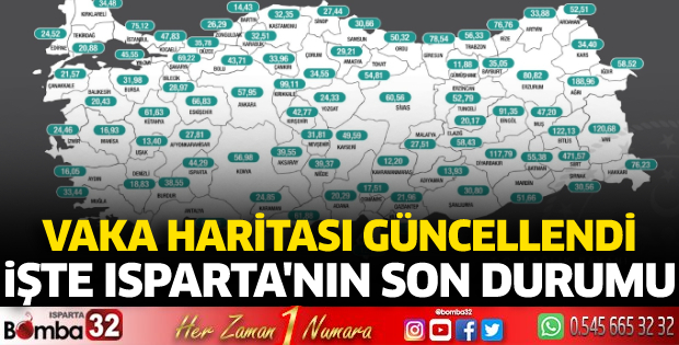 Vaka haritası güncellendi: İşte Isparta'nın son durumu