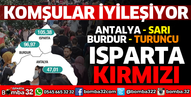 Vaka sayılarında Isparta tek kırmızı il oldu